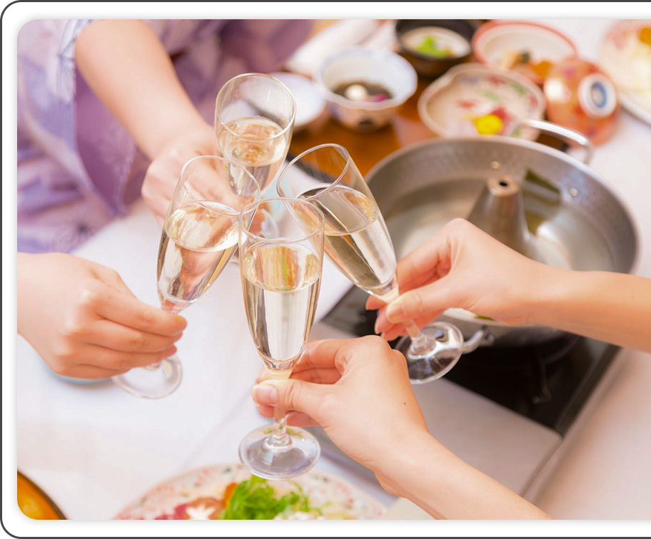 シャンパンで乾杯